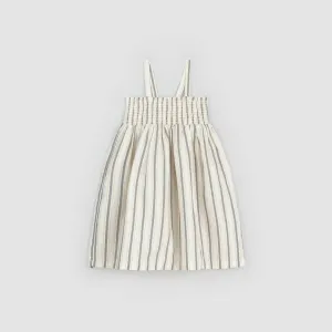 Miles The Label | Striped Linen Blend Smocked Tank Dress