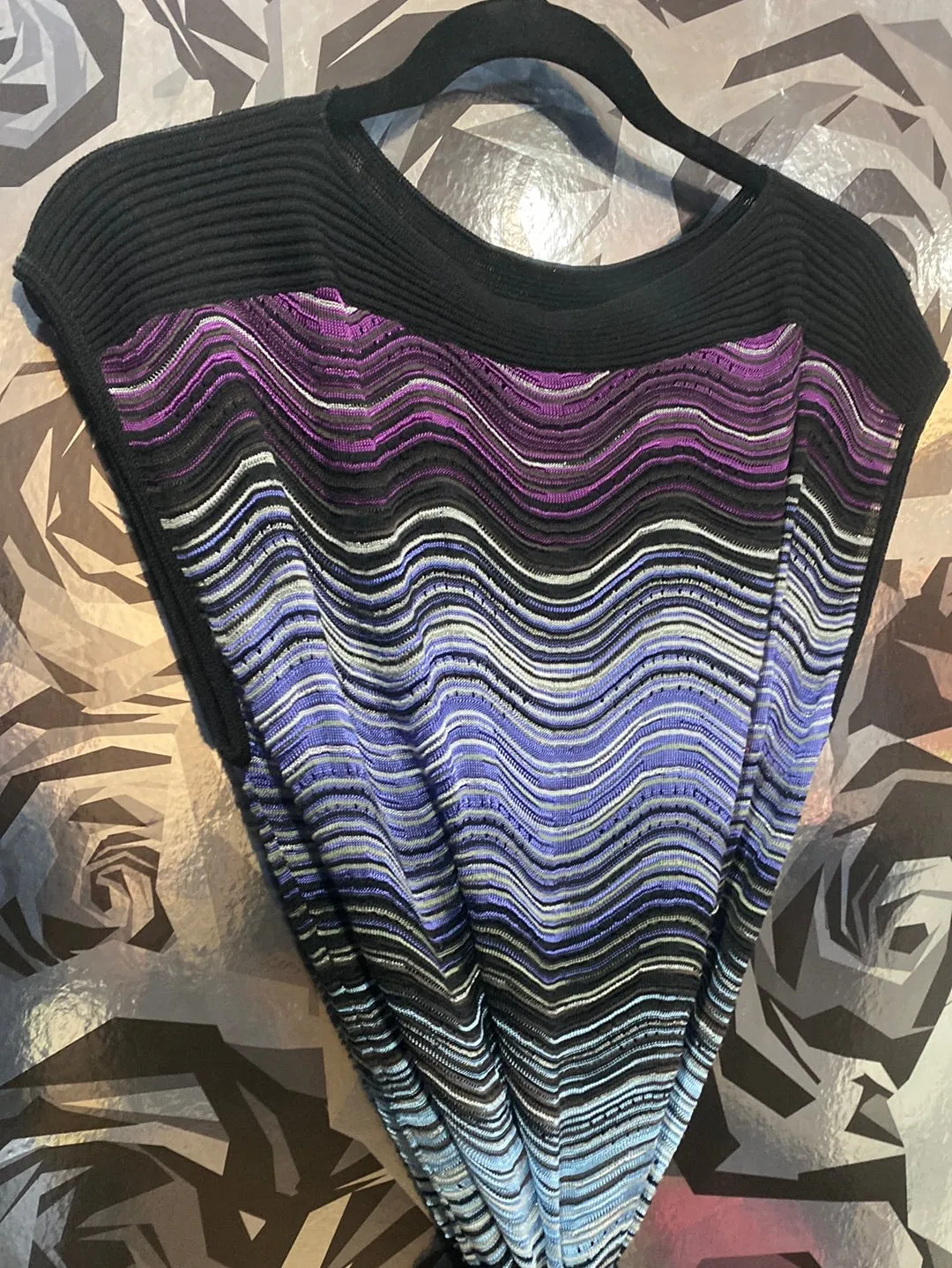 MISSONI Black and Purple's Boat Neck Shift Dress