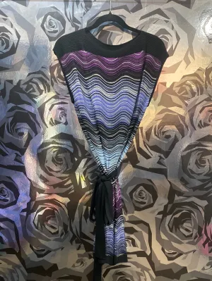 MISSONI Black and Purple's Boat Neck Shift Dress