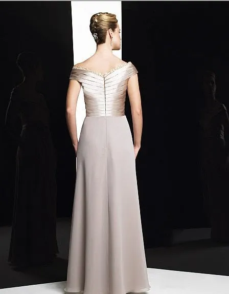 Mother Of The Bride/Groom Dress A-line Off The Shoulder Chiffon Lace Features Flower At Waist Long