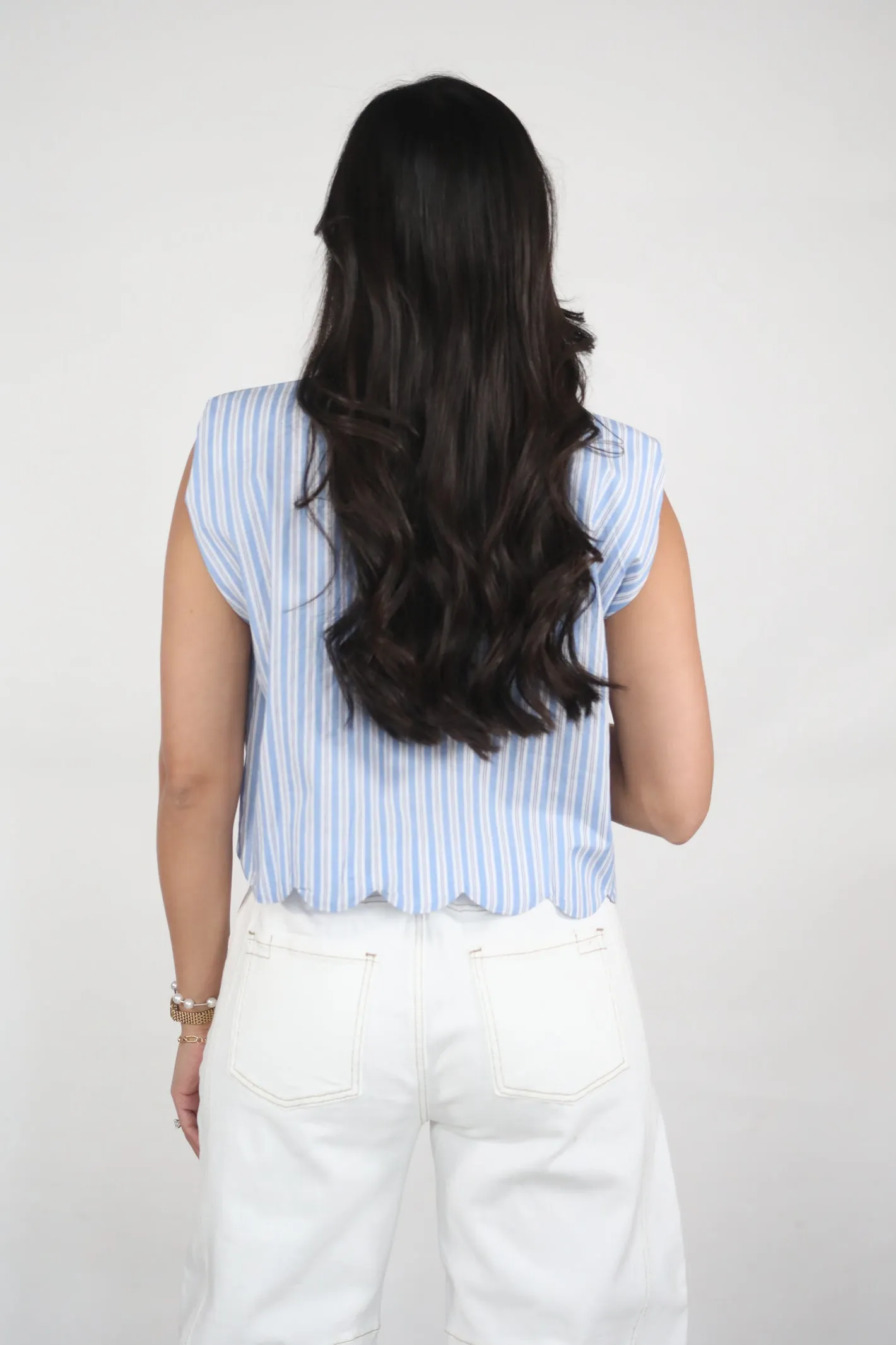 Nautical Charm Scallop Top