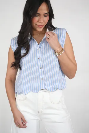 Nautical Charm Scallop Top