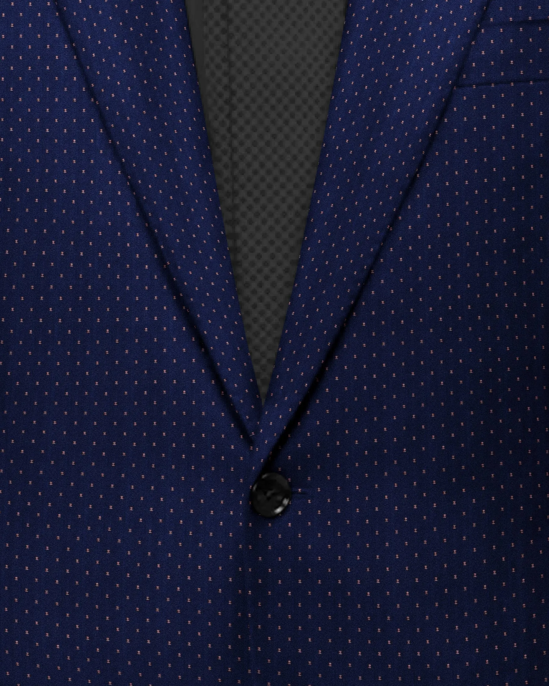 Navy with Metallic dots Jacquard Patterned Micro-Level Velvet finished Premium Designer Tuxedo Blazer