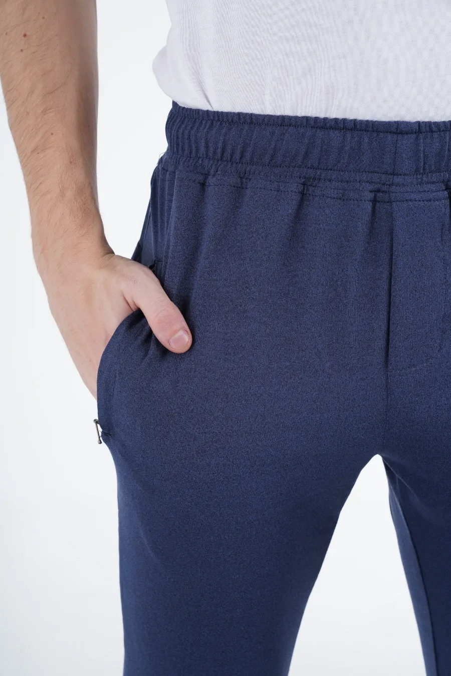 Navy Zip Trousers