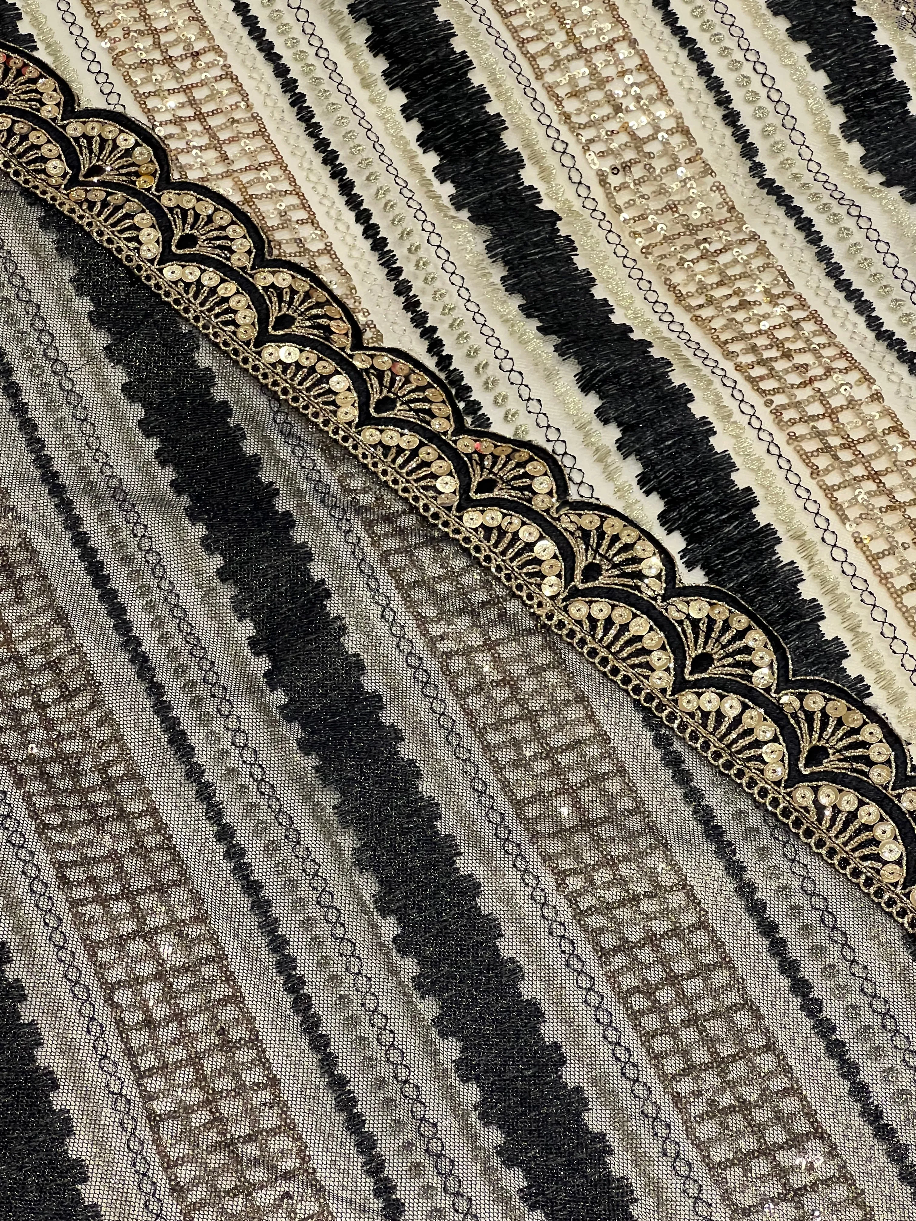 NELLA Black and Gold Dupatta