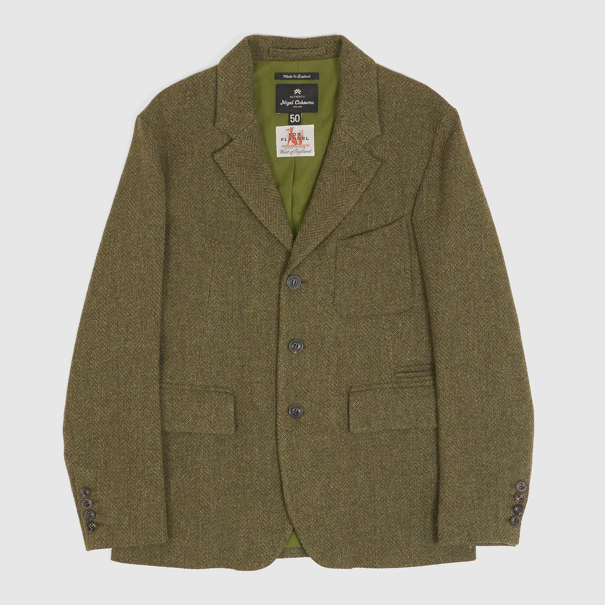 Nigel Cabourn Classic Herringbone Fox Flannel Wool Blazer