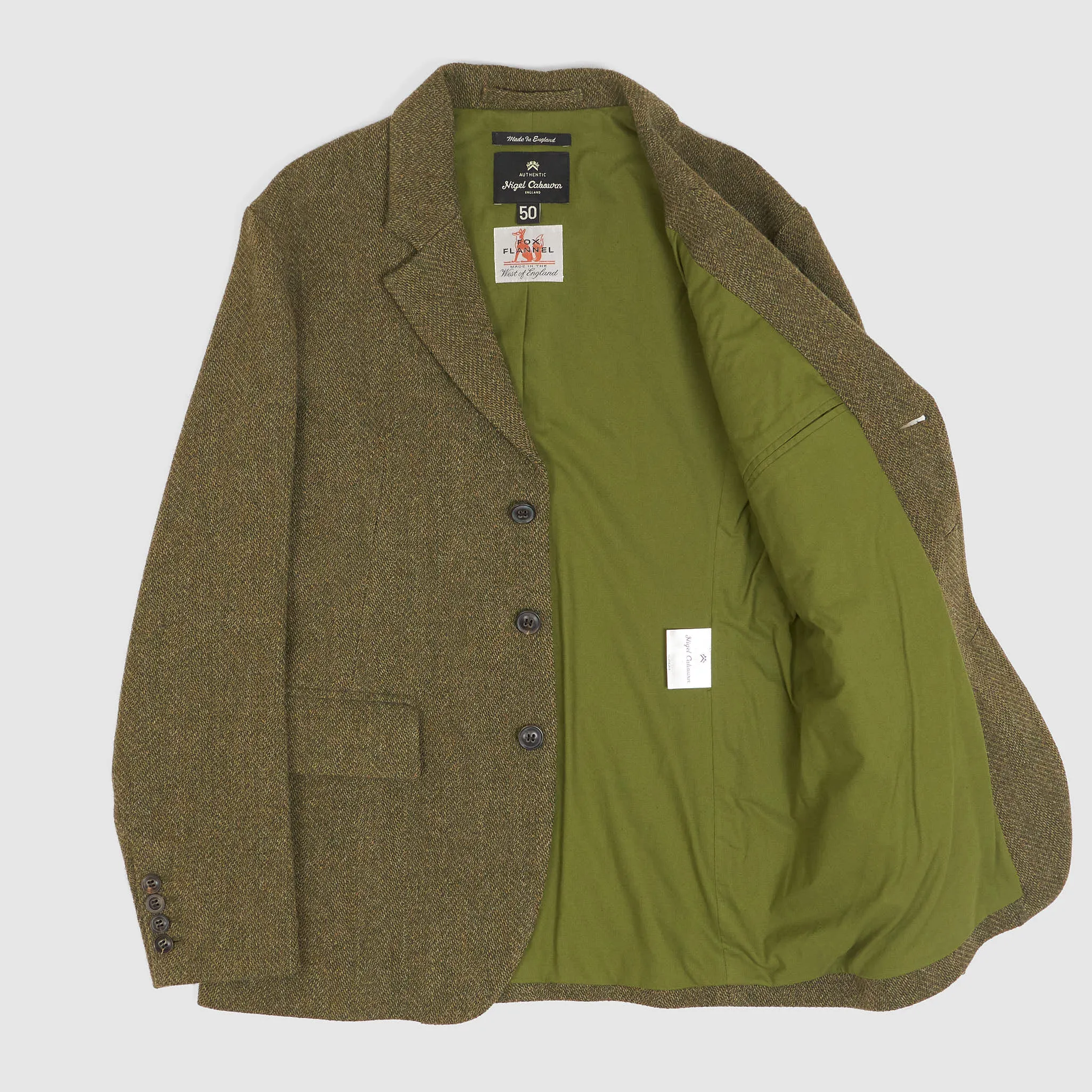 Nigel Cabourn Classic Herringbone Fox Flannel Wool Blazer