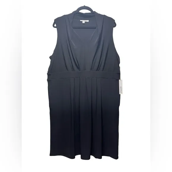 NWT Chico’s Black Pleated Short Dress Size XXL/20