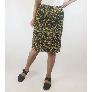 Obus preloved navy pencil skirt with unique and pretty print size 1 (best fits size 6-8)