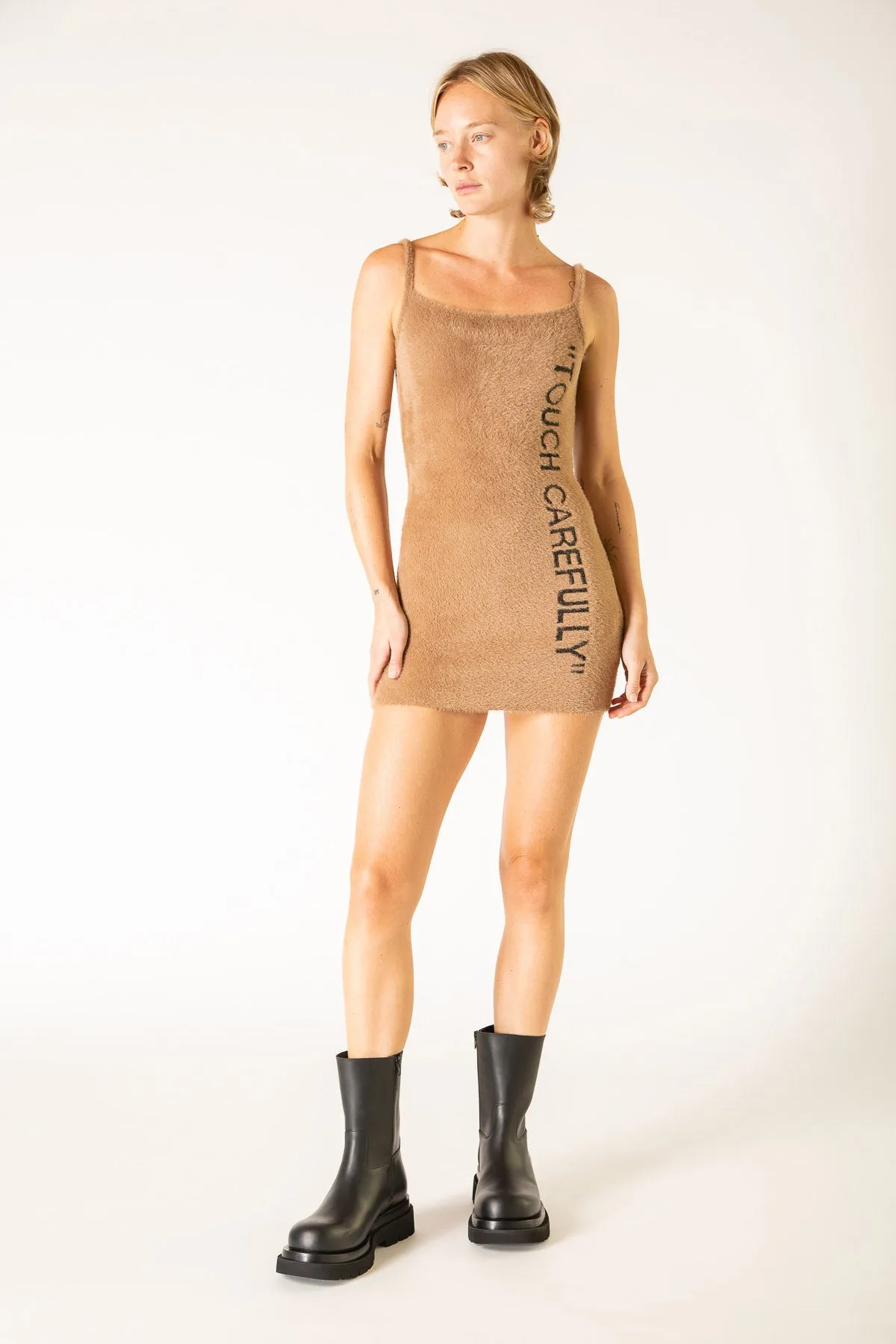 OFF-WHITE | QUOTE FUZZY MINI DRESS