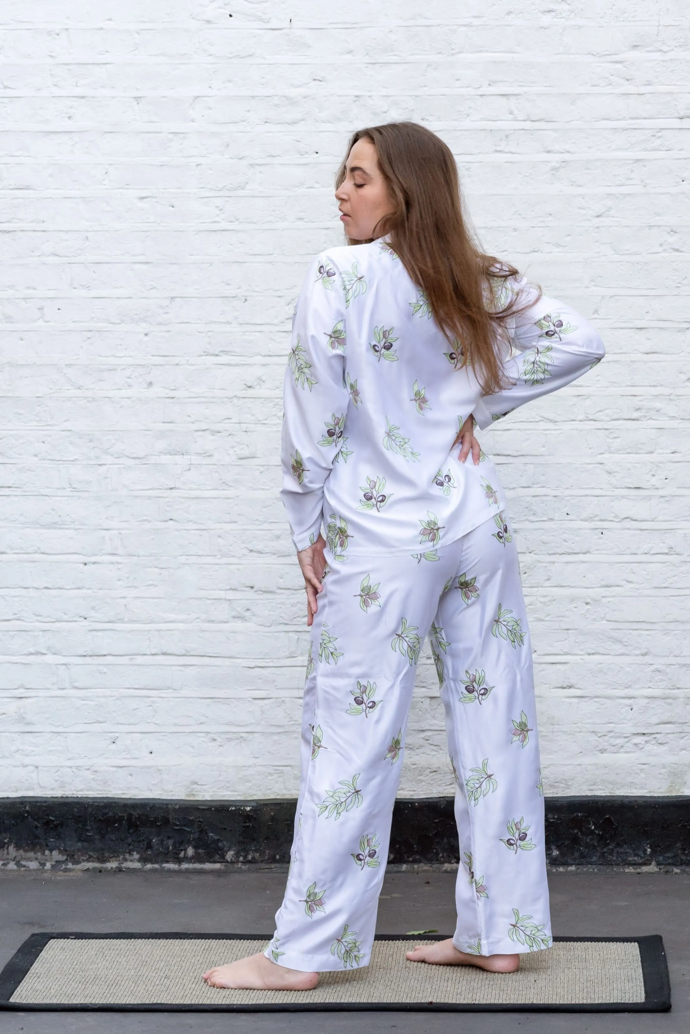 Olive Grove Edition Bamboo Vegan Silk Pyjama Set | Long
