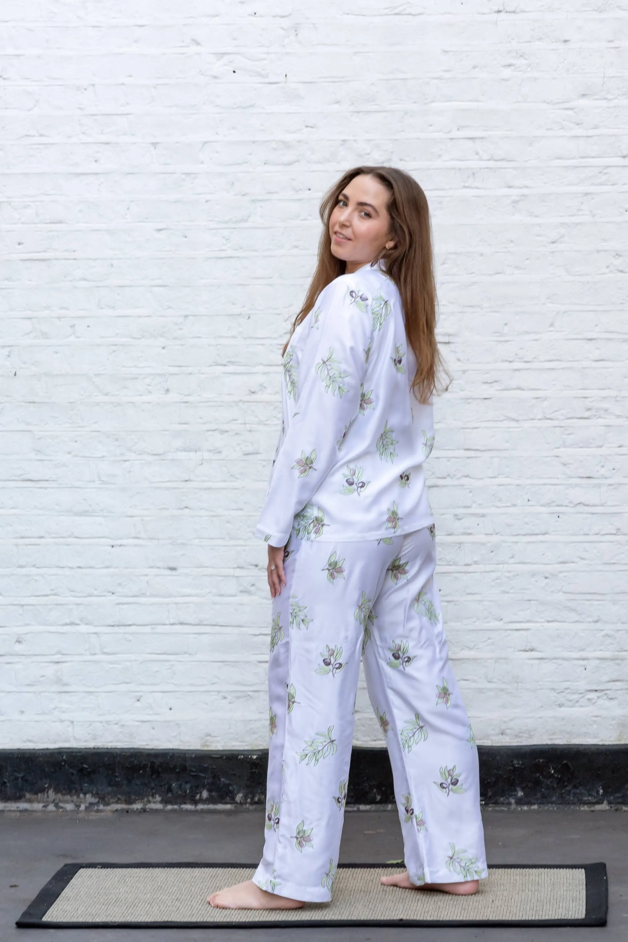 Olive Grove Edition Bamboo Vegan Silk Pyjama Set | Long