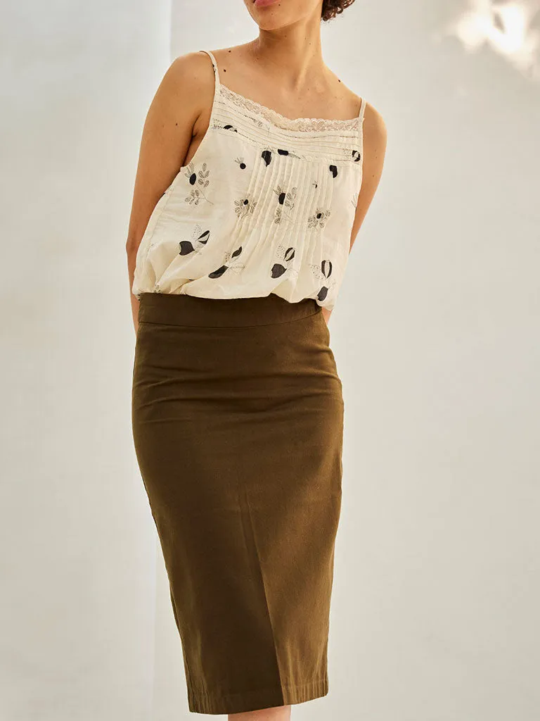 Olive Pencil Skirt