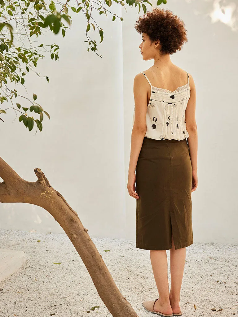 Olive Pencil Skirt