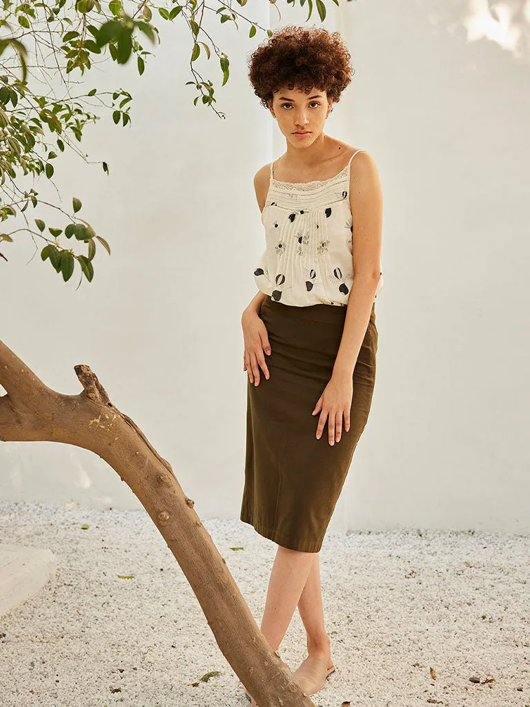 Olive Pencil Skirt