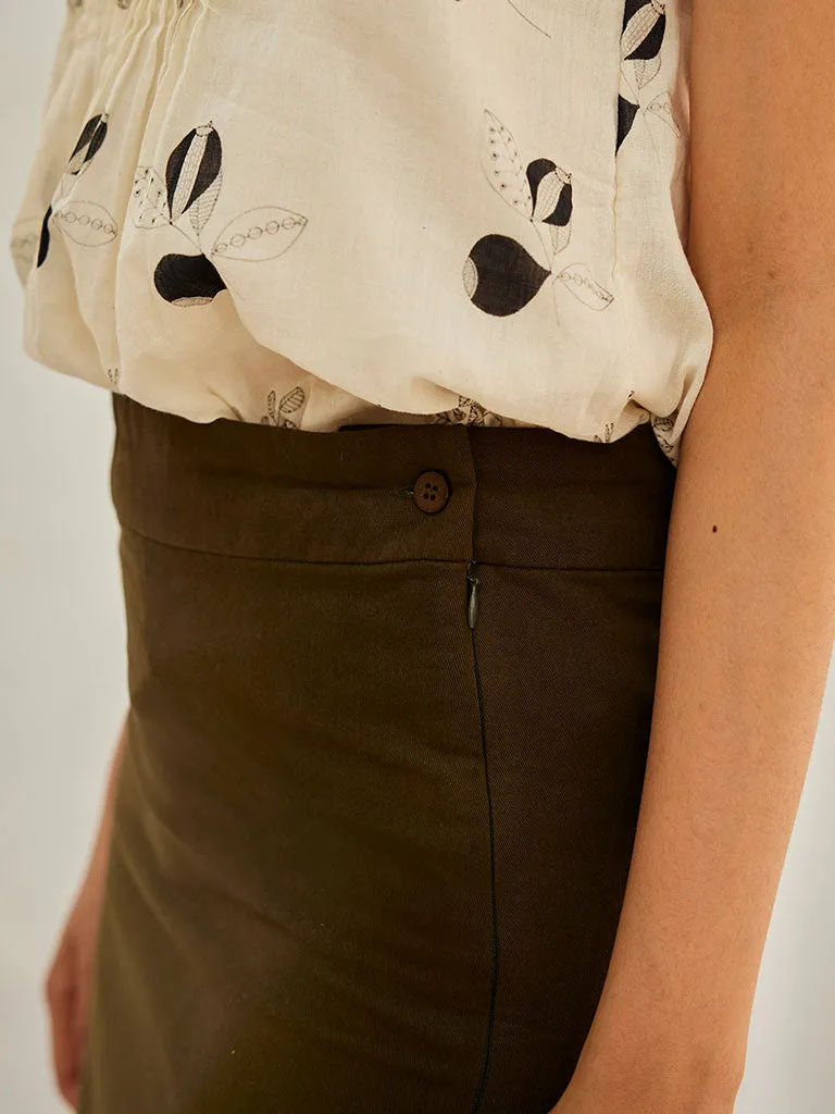 Olive Pencil Skirt