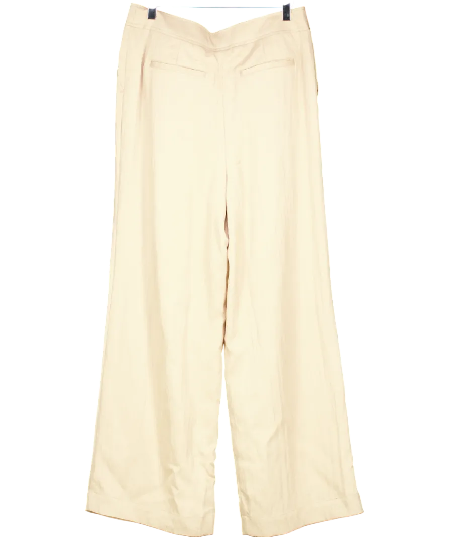 Oliver Bonas Beige Wide Leg Trouser UK 10