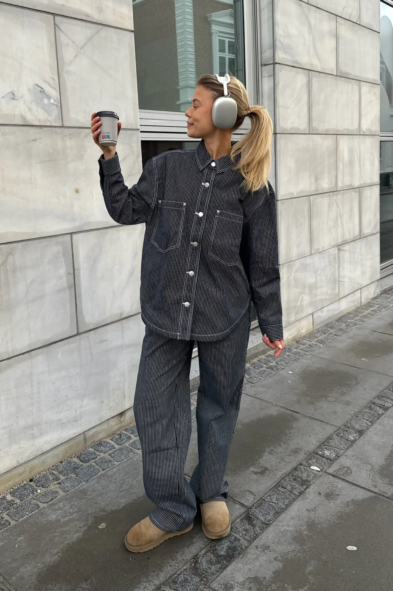 ONLMerle Jeans - Mørkeblå Hvid Stribet
