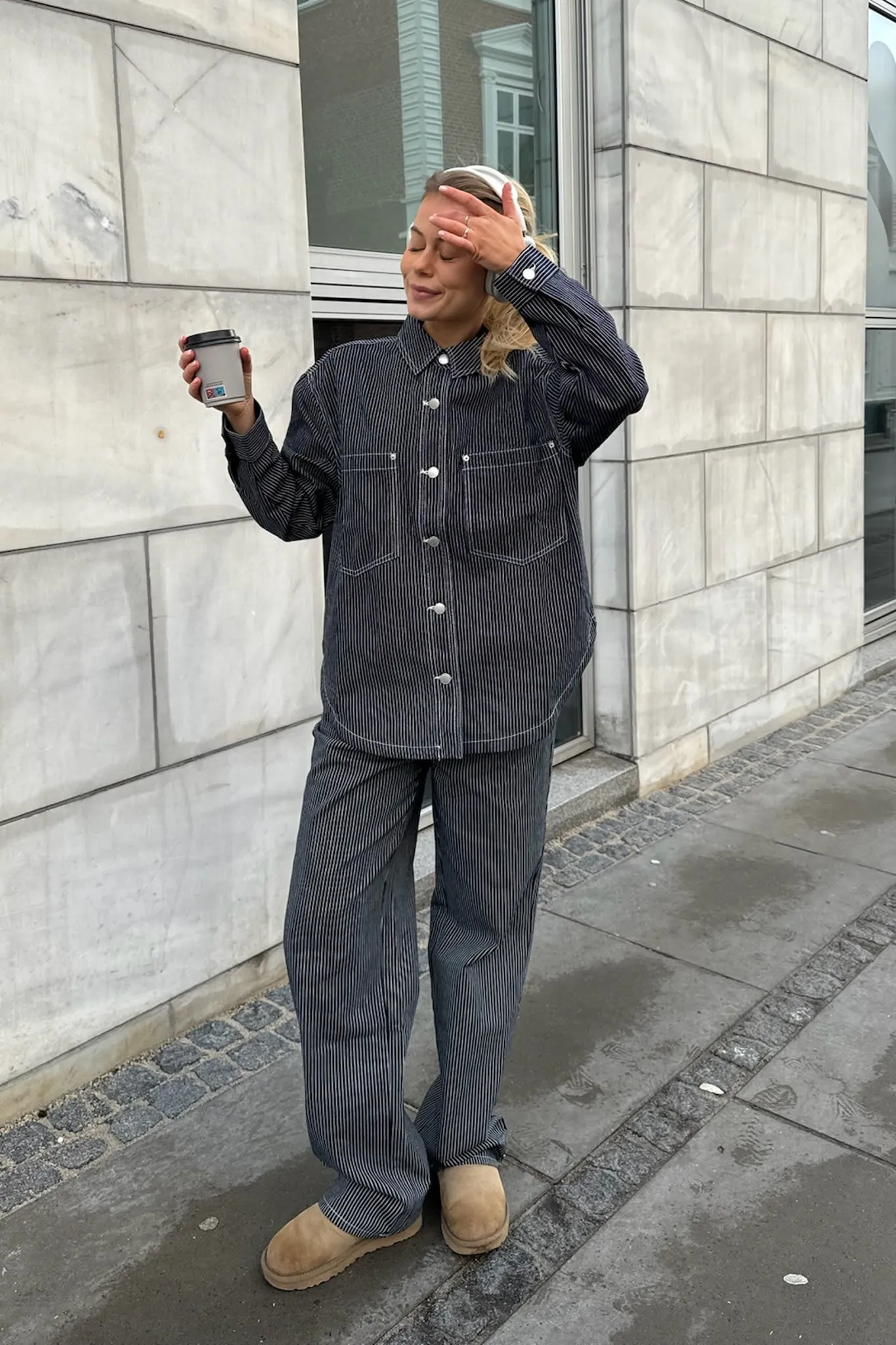 ONLMerle Jeans - Mørkeblå Hvid Stribet