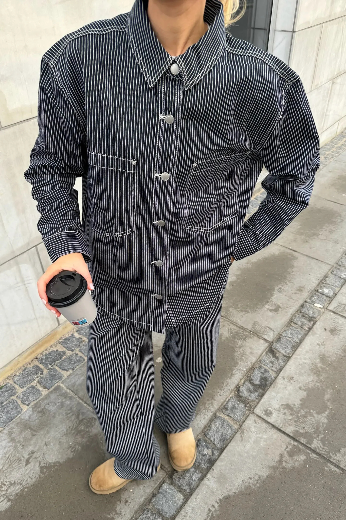 ONLMerle Jeans - Mørkeblå Hvid Stribet