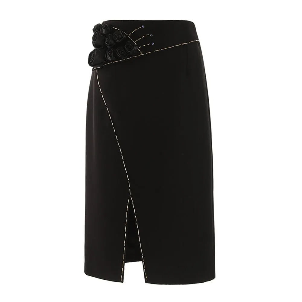 Ophelia Rose Applique Pencil Skirts - 3 Colors