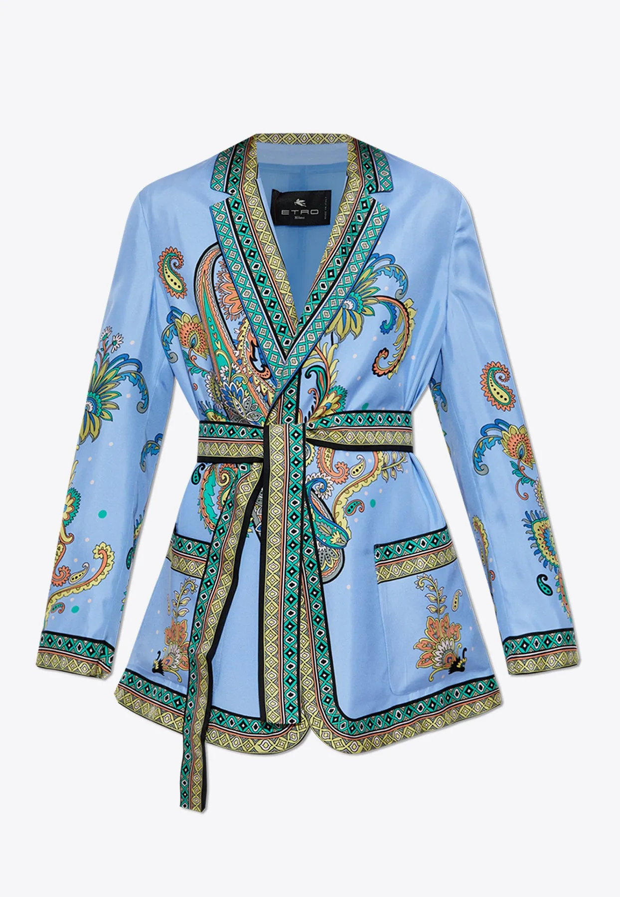 Paisley Print Silk Kimono Jacket