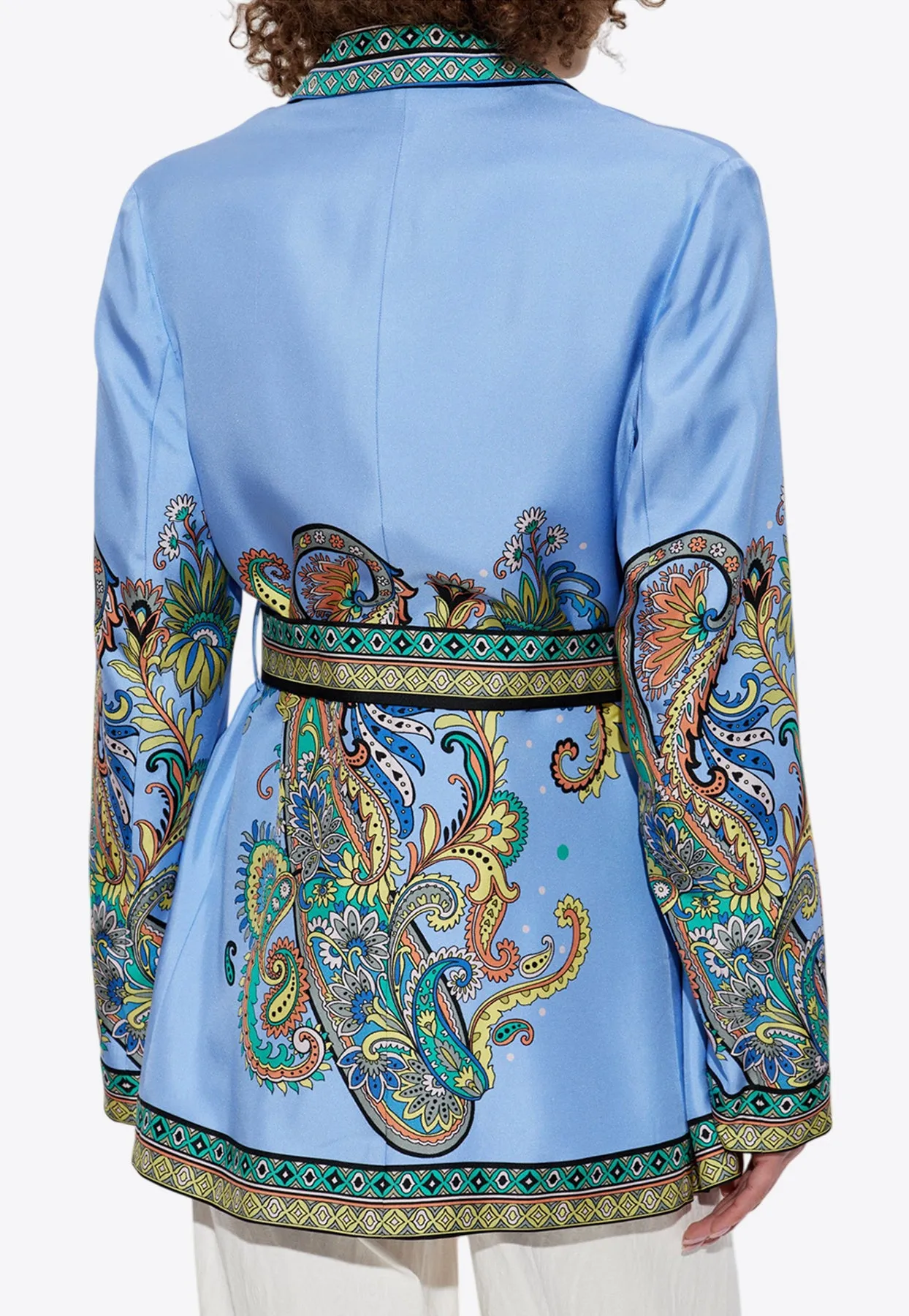 Paisley Print Silk Kimono Jacket