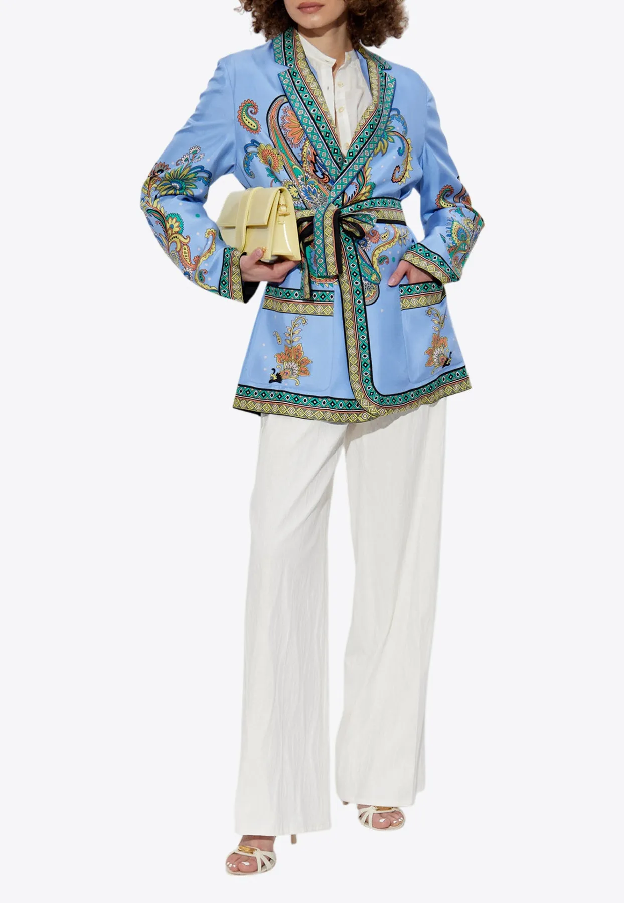 Paisley Print Silk Kimono Jacket