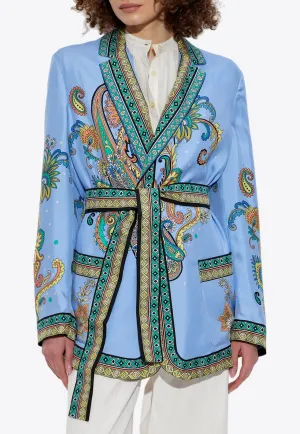 Paisley Print Silk Kimono Jacket