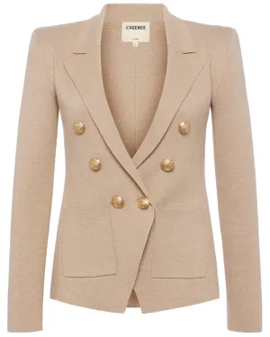Pale Khaki Metallic Kenzie Knit Blazer