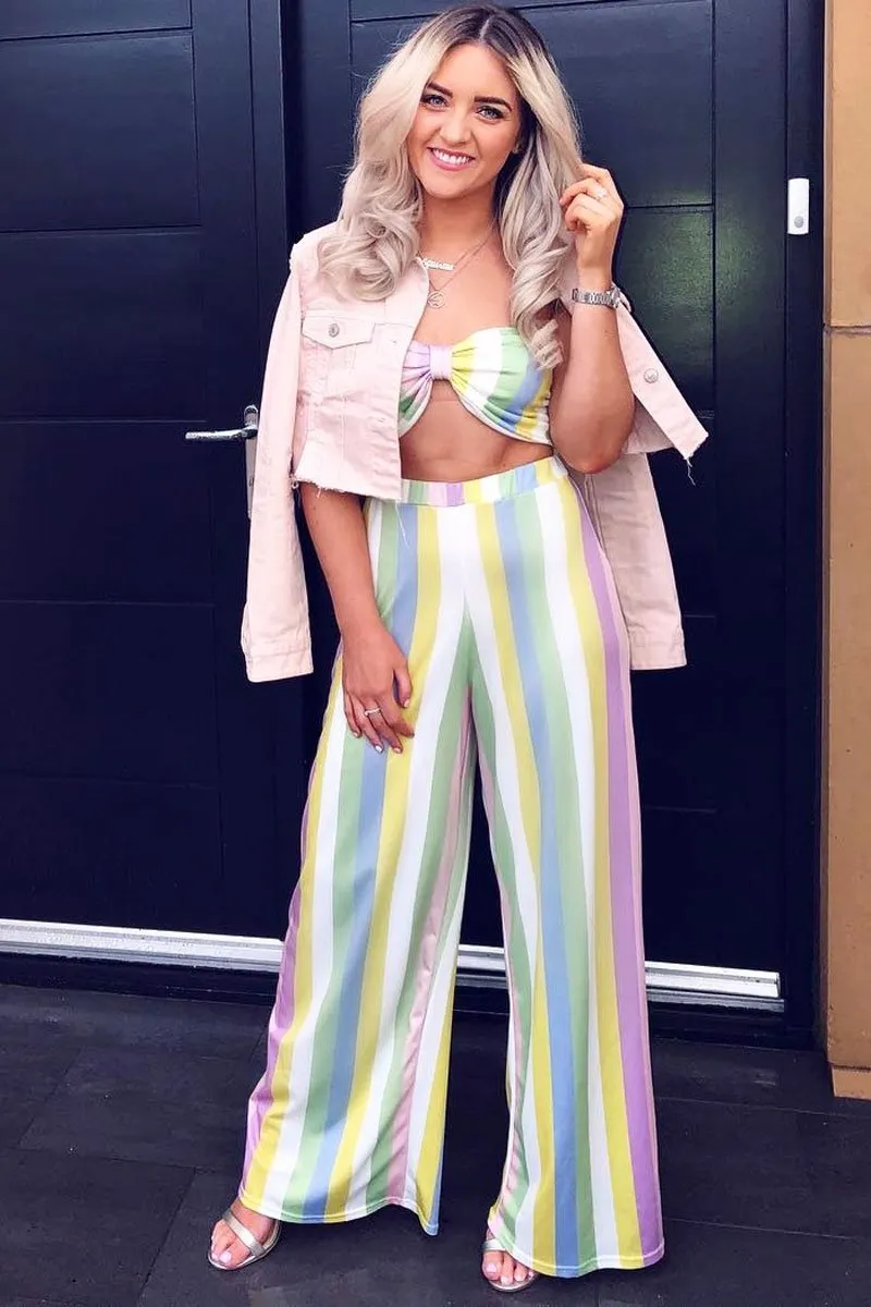 Pastel Coloured Stripe Co-Ord Set - Haddy