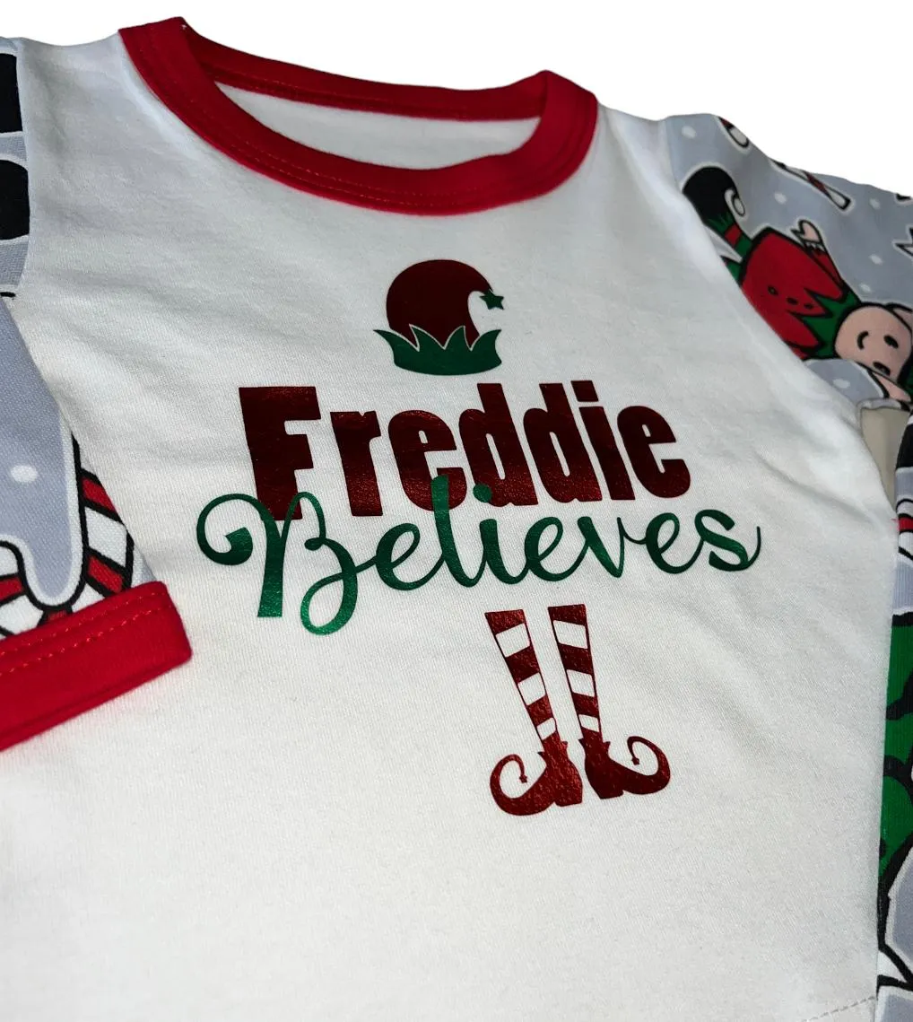 Personalised Christmas Pyjamas Elf Design