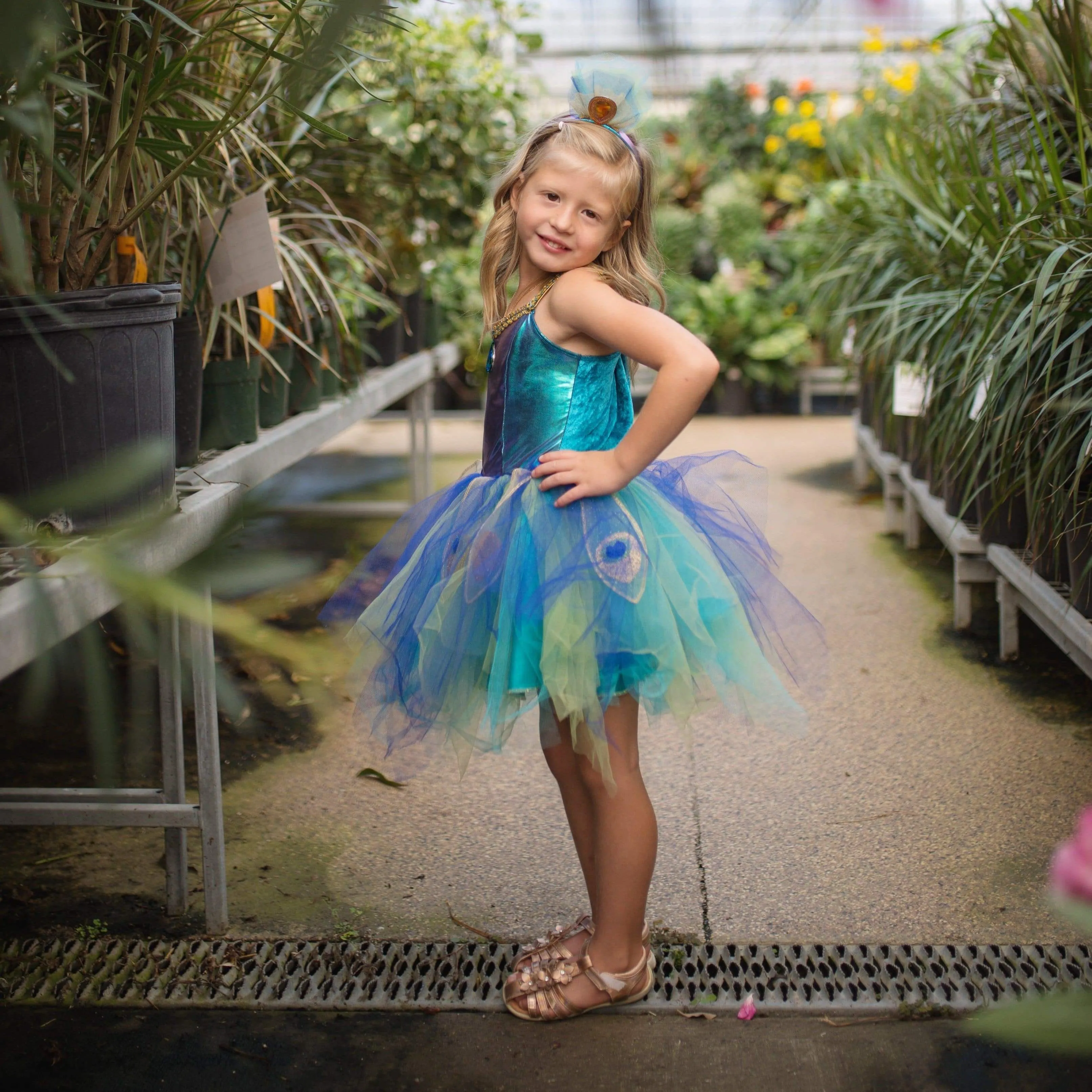 Pretty Peacock Dress & Headband