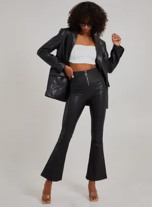PU Wide Leg Trousers