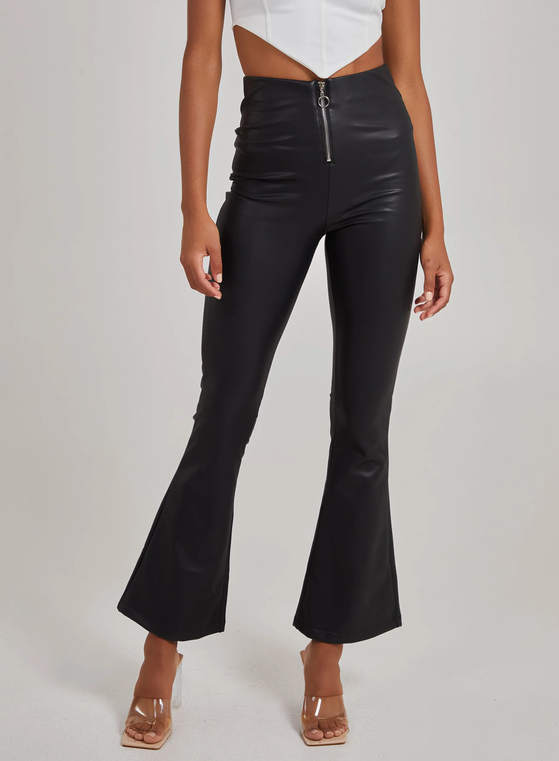 PU Wide Leg Trousers