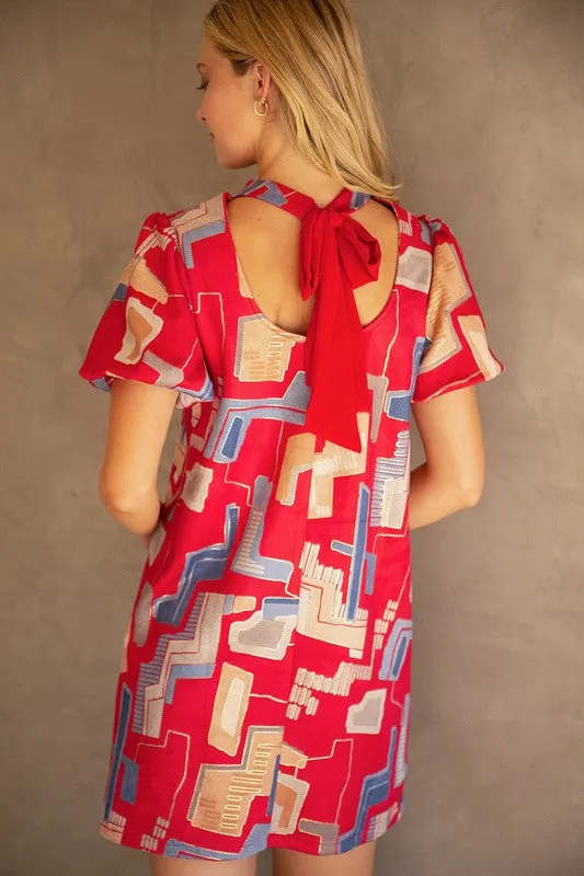 Ready in Retro Faux Suede Dress