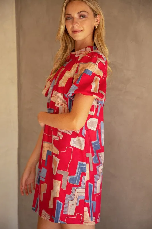 Ready in Retro Faux Suede Dress