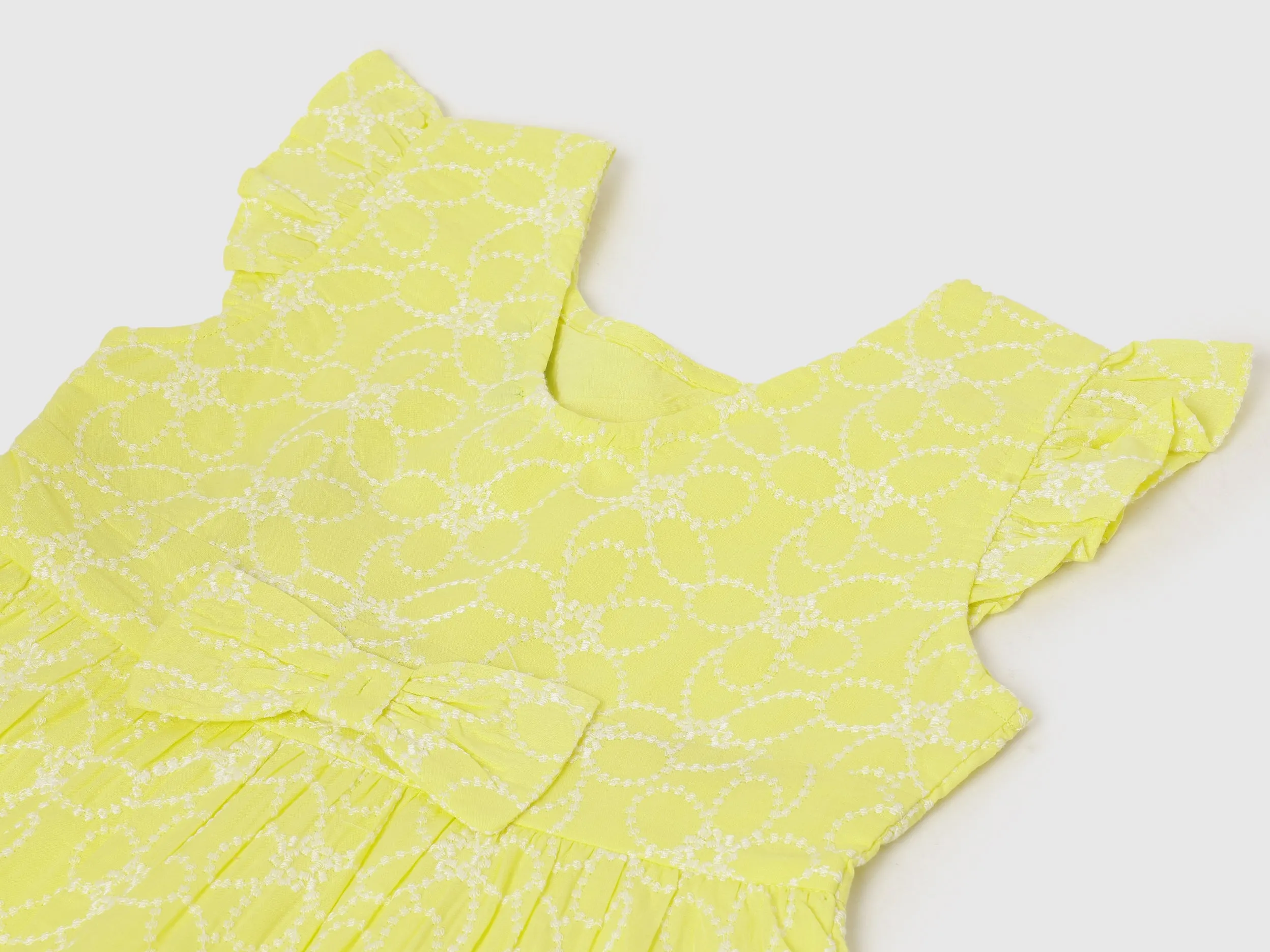 Regular Fit Round Neck Embroidered Dress