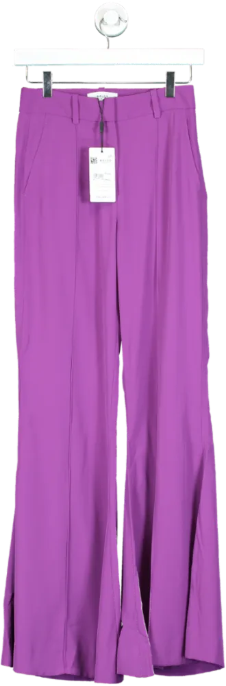 REISS Purple Gabi Fluid Flare Trousers UK 4