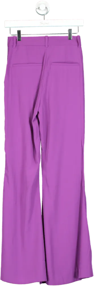 REISS Purple Gabi Fluid Flare Trousers UK 4