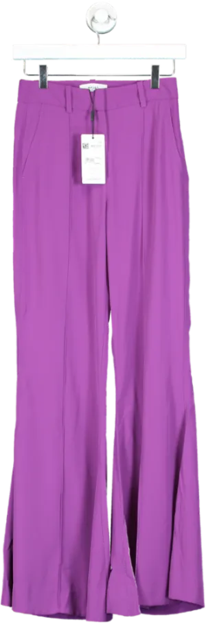 REISS Purple Gabi Fluid Flare Trousers UK 4
