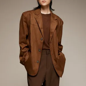 Retro Suede Suit Jacket