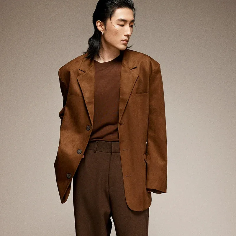 Retro Suede Suit Jacket
