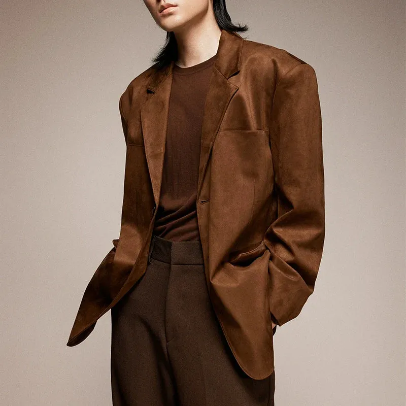 Retro Suede Suit Jacket