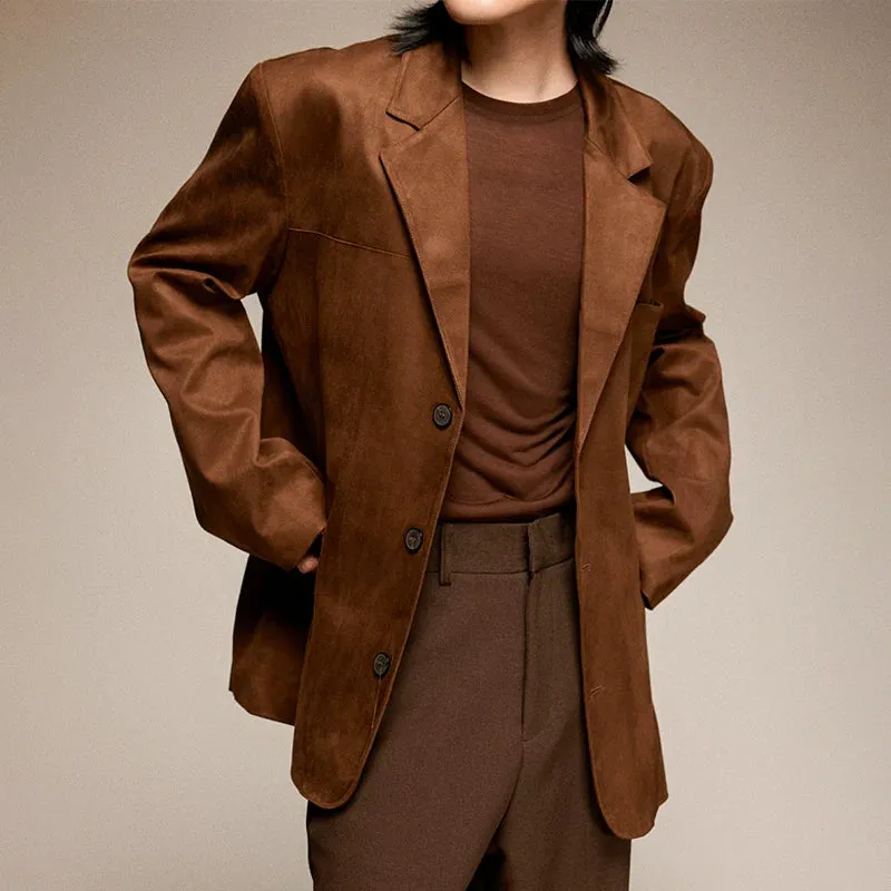 Retro Suede Suit Jacket