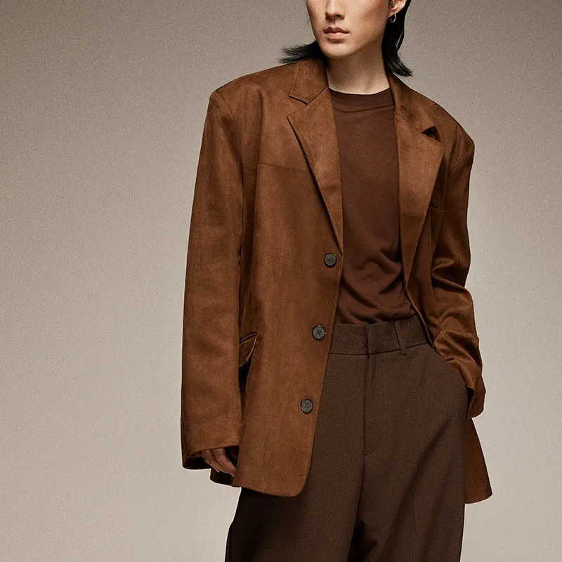 Retro Suede Suit Jacket