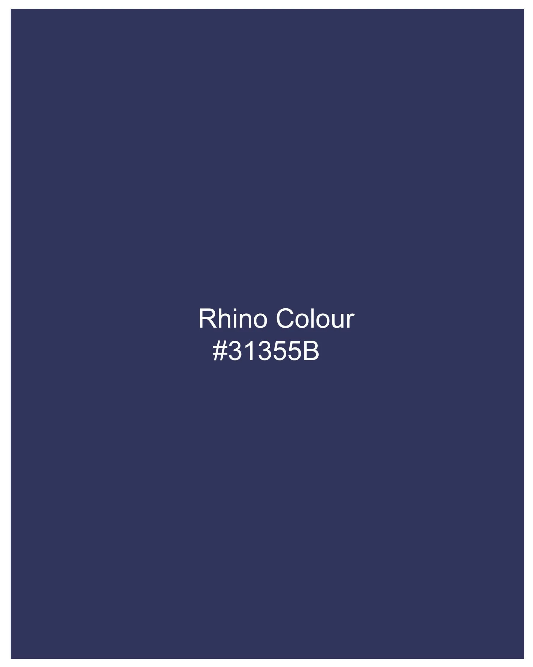 Rhino Navy Blue Double Breasted with Belt Closure Designer Trench Coat