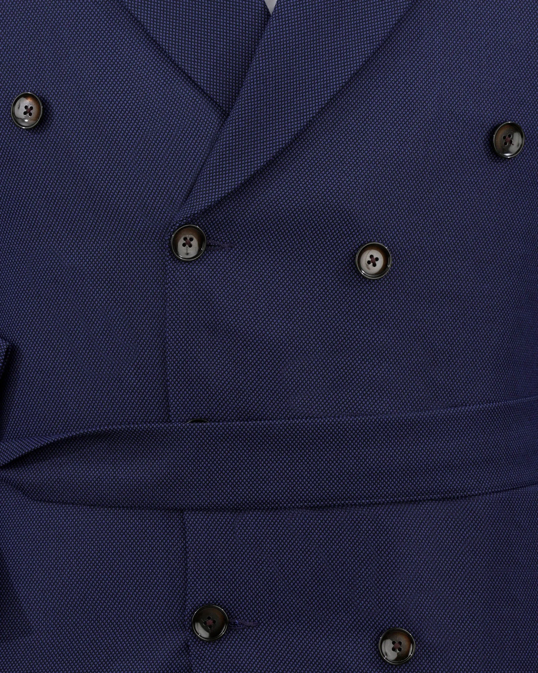 Rhino Navy Blue Double Breasted with Belt Closure Designer Trench Coat