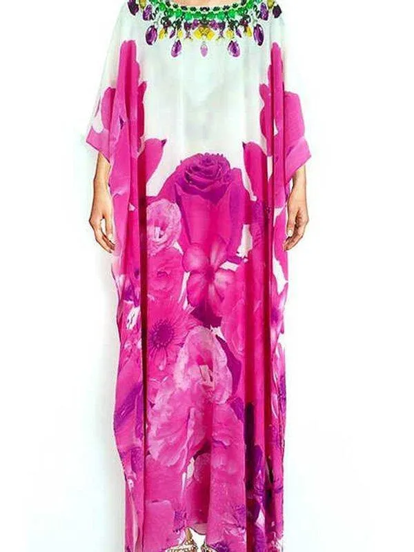 Rose Red Boho Half Sleeve Shift Dresses