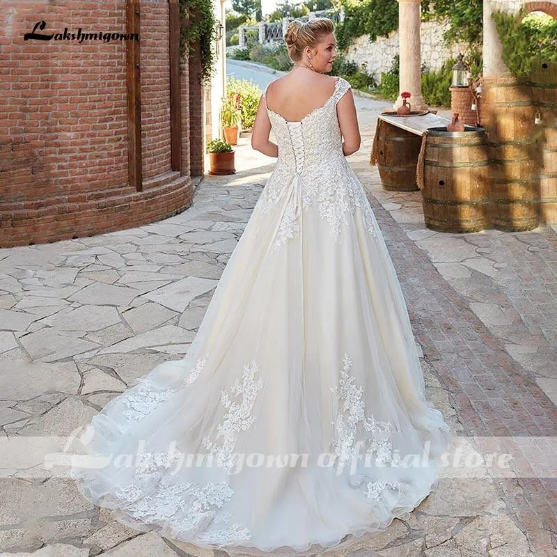 Roycebridal Wedding Dress With Short Sleeve Sexy V-neck Lace